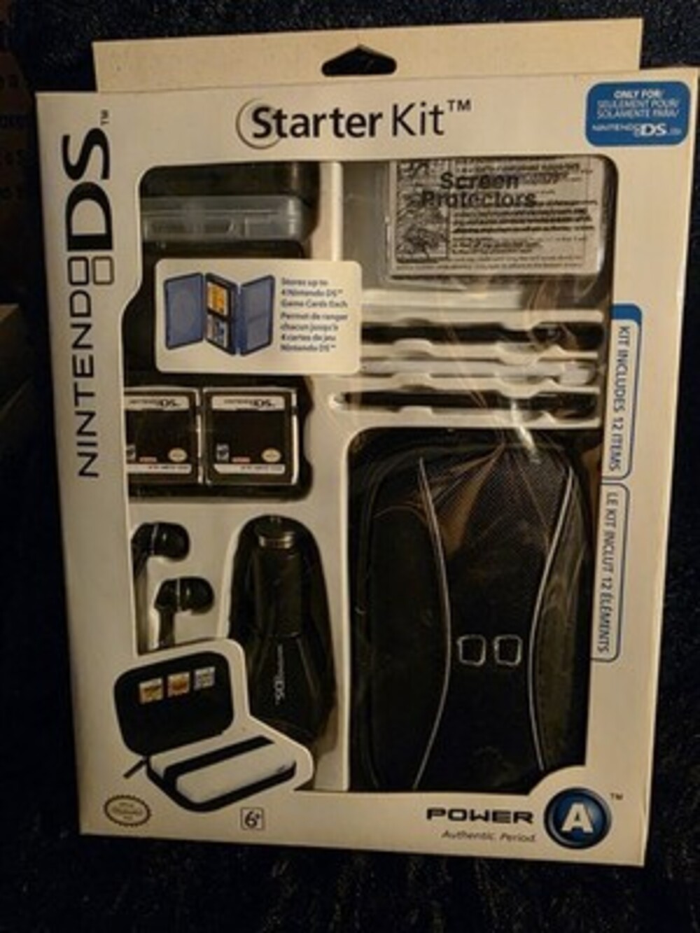 Official PowerA Nintendo DS Lite Starter Kit (Black) - 12-Item Accessory Bundle